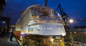 Oasis of the Seas in Rotterdam drydock