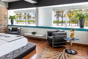 View from inside the "Executive Zebra" Suite at the Pelican Hotel in South Beach