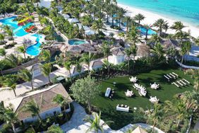 Aerial view of the event lawn at Baha Bay