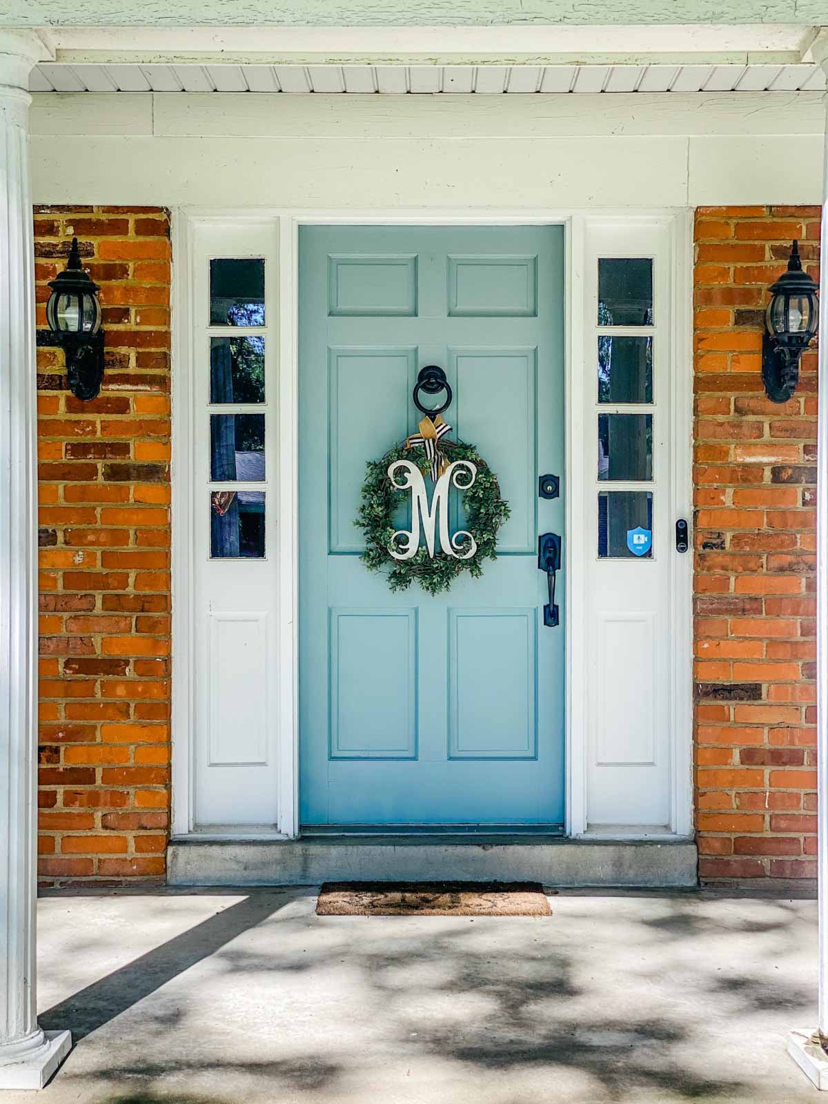 wythe blue door on a brick house