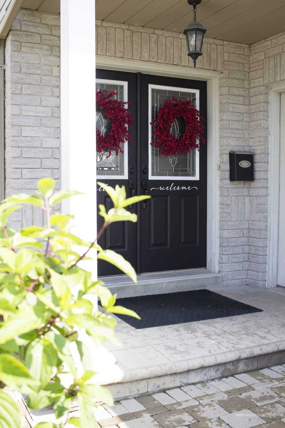 double black doors painted tricorn black