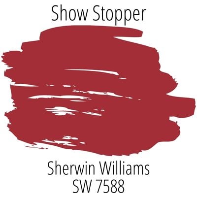 Sherwin Williams Show Stopper red paint swatch SW 7588