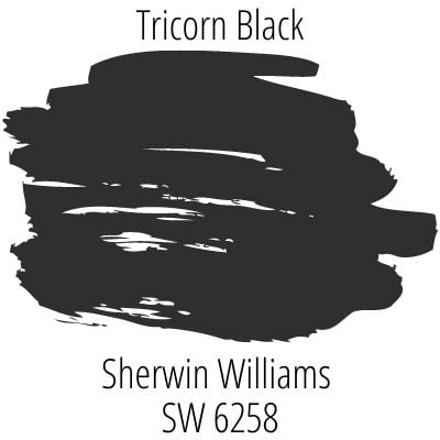 paint swatch Sherwin Williams Tricorn Black SW 6258